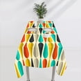 thumbnail image 6 of Mid Century Tablecloth, Modern Drop Shape Retro Colors Print Boho Orange Teal Black Geometric Pattern Tablecloth for Kitchen Holiday Dinner Hotel Restaurant, Rectangle(60x120in), 6 of 6