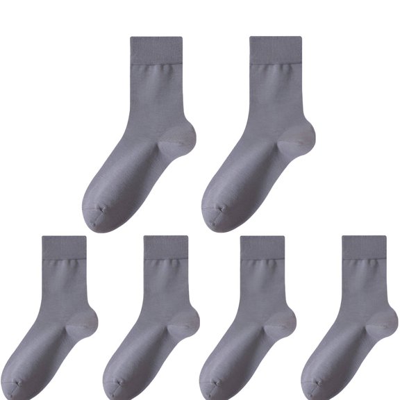 TELOLY 3Pairs Trouser Socks Women,Reinforced Heel Toe Crew Socks for Women,Long-Lasting Wear Resistance Dress Socks Women,Gray