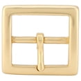 thumbnail image 1 of Hebilla de cinturón de latón, pasador único, barra con extremo, tacón, cuero dorado, accesorios de Hardware para bolsos artesanales, 40x56mm, 1 of 5