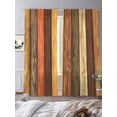 thumbnail image 3 of Farmhouse Orange Brown Sheer Curtains 96 Inch Length 2 Panels Set, Retro Vintage Wood Voile Window Treatment Semi Sheer Long Curtains Drapes for Bedroom/Living Room/Kitchen 52"x96"x2, 3 of 7