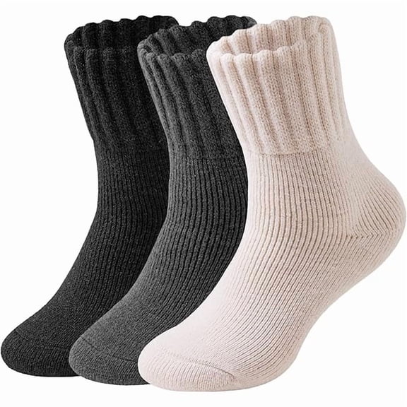Fu997 Thermal Boot Socks for Women 3 Pairs Thick Warm Winter Crew Socks Full Cushioned - Gifts for Women, Size 5-11