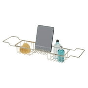 iDesign Everett Metal 1-Shelf Adjustable Bathtub Caddy, Satin