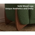 thumbnail image 2 of Morden Fort Sherpa Boucle Cloud 3-Seater Sofa, Upholstered Modern Comfy Couch with Crescent Wood Legs and 3 Matching Pillows, Green, 2 of 8