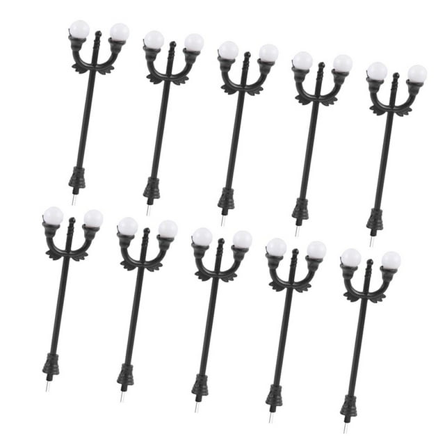 tamizeot 10pack/lot White LED Lamppost Set Of 10 Building Own Diorama Landscape Garden Lights MaterialPlastic