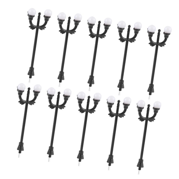 tamizeot 10pack/lot White LED Lamppost Set Of 10 Building Own Diorama Landscape Garden Lights MaterialPlastic