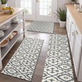 thumbnail image 2 of Boho Gray and Beige Floral Ethnic Pattern Kitchen Rugs Sets Of 3,Kitchen Runner Rugs Non Skid Washable,Decorative Kitchen Floor Mats for Kitchen,Sink,Laundry,17"x30"+ 17"x47" + 17"x59", 2 of 6