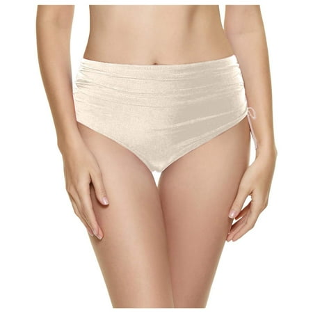 ANINEO Women Swimwear Swim Bottom High Waist Retro Basic Full Coverage Bikini Tankini Swimsuit Briefs Leisure Hawaii Summer Tropical Brazilian Beachwear