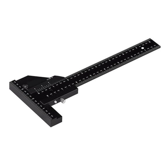 Woodworking Tool T Ruler Sliding Gauge Aluminum Alloy Scribe Ruler Depth Gauge T-Square Scribing Measuring Tool