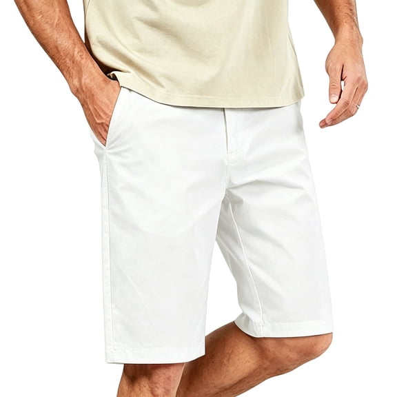 Trikvn Casual Shorts For Men Work Relaxed Fit Stretch Straight Leg Flat Front Bottoms Comfy Quick Dry Summer Golf Business Shorts