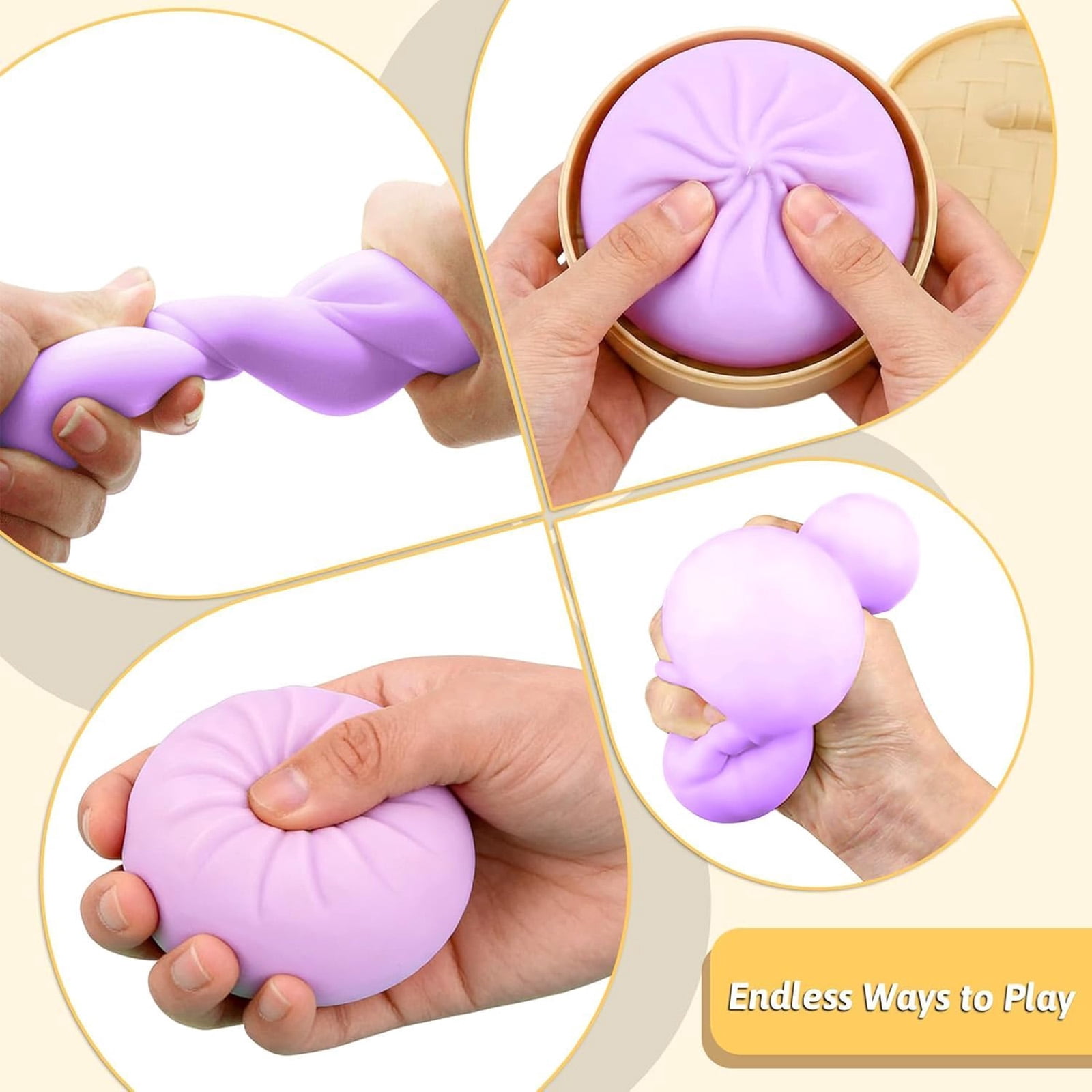 2026 Giant Dumpling Squeeze Mystery with Boxs, Daily Office Home Colorful Dumpling Stress Balls, Rainbow Goodie Bag Fillers Basket, Squeeze Decompression Dough Adults Sensory Fidget Toys