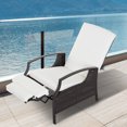 thumbnail image 2 of Outsunny Rattan Outdoor Recliner Chair, Patio Lounge Chair, White, 2 of 10
