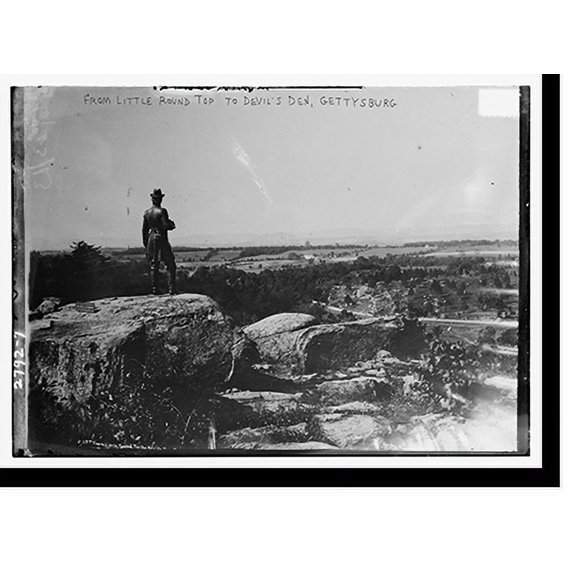 Historic Print, From Little Round Top to Devil's Den - Gettysburg, 16" x 20"