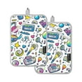 thumbnail image 7 of Yayeee Pot Holders Kitchen Heat Resistant with Pocket 7"x9.8" Cotton Oven Cooking Hot Pads, Blue Doodle Pattern, 7 of 7