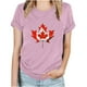 thumbnail image 1 of Fiudx Tops para Mujer Camiseta Básica de Verano de Manga Corta Informal para Mujer, Blusa con Estampado de Hoja de Arce Del Día de Canadá, Camiseta con Cuello Redondo, 1 of 3