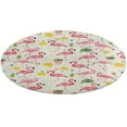thumbnail image 4 of Flamingo Pattern Floral Medallion Round Rug - Small Round Area Rug, Soft Non-Slip Machine Washable Bedroom Mat Indoor Accent Entry Carpet for Office Desk Dorm Hallway, 4 of 6
