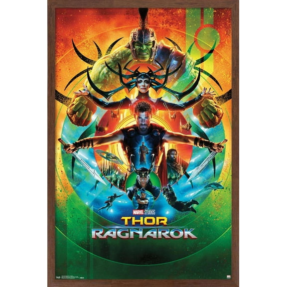 Marvel Cinematic Universe - Thor: Ragnarok - One Sheet Wall Poster, 22.375" x 34", Framed
