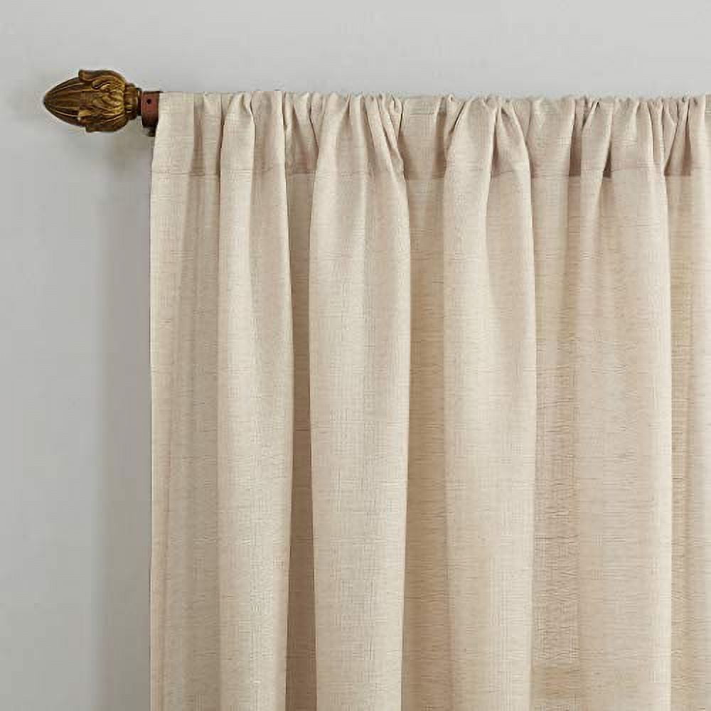 No. 918 Daniela 1-Piece Linen Blend Semi-Sheer Rod Pocket Curtain Panel, 54"x95", Ivory