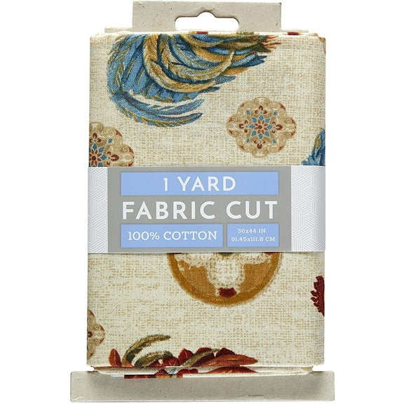 1 Yard Piece - Chickens Roosters Hens Medallions Farmhouse Natural 36" x 44" Precut Cotton Fabric Piece (WA-4198-PC-1) M208.54