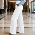 thumbnail image 6 of zbxnLI High Waist Pants for Womens Straight Leg Pant with Pockets Comfy Loose Casual Dress Work Office Trousers, 6 of 7