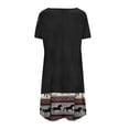 thumbnail image 5 of SMihono Robe d'Été Boho pour Femmes Grande Taille Mode Femmes Décontractée Col Rond Imprimé Manches Courtes Robe avec Poche, 5 of 5