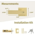 thumbnail image 5 of Mega Handles Robell Entry Lever, Satin Brass Zinc Alloy, 3-Piece Keyed-Alike Door Handle Set, 5 of 5