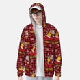 thumbnail image 4 of Goofa Vintage Santa Skiing Red Plaid Printed Women's UPF 50+ Sun Protection Hoodie Jacket Lightweight Long Sleeve Sun Shirt for Women with Pocket Hiking Outdoor-, 4 of 9