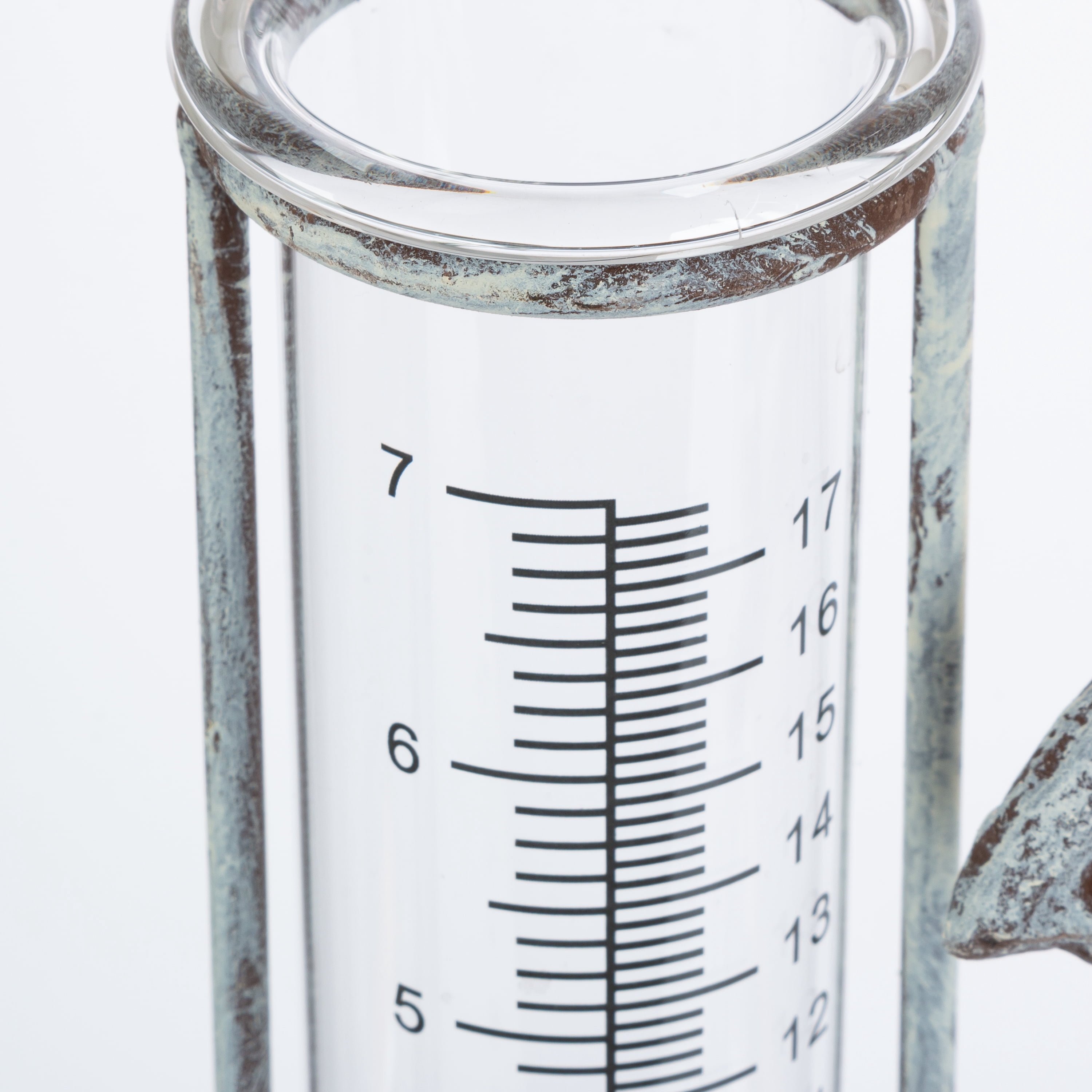 36.5 Inch Metal Garden Butterfly Yard Stake with Rain Gauge