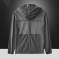 thumbnail image 6 of Xfvqtps Mens Light Jacket Hoodie with Brim Sun Protection Full Zip up Long Sleeve Summer Coat for Fishing Hiking Athletic Running Dark Gray, 6 of 6