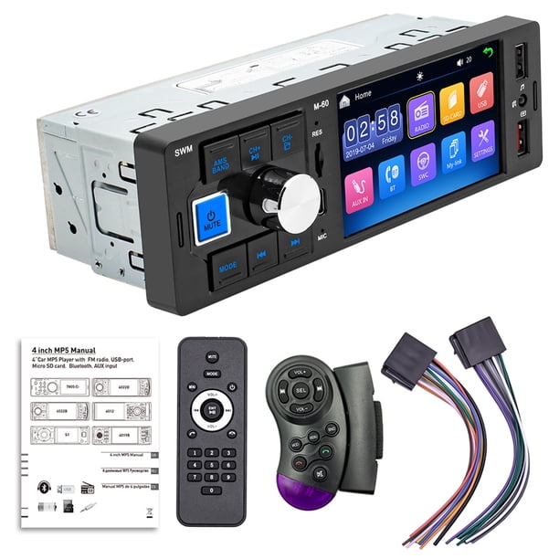 Reproductor MP5 USB Dual 1Din Audio para Coche Compatible Con HD AUX TF (sin Cámara)