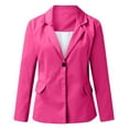 thumbnail image 6 of vigerkar Women's Casual Long Sleeve Button Lapel Blazer Jacket Loose Solid Color Work Office Blazer Hot Pink, L, 6 of 6