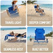 Ostrich The Deluxe 3N1 Lightweight Outdoor Beach Lounge Chair with Footrest, Blue
