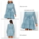 thumbnail image 4 of Vestido de mujer suave, cintura alta, manga larga, volantes, transpirable, vestido de moda con pretina, 4 of 5