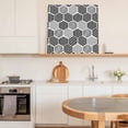 thumbnail image 5 of Framed Canvas Wall Art for Living Room Black Gray Hexagon Wall Decor, Abstract Geometric Art Aesthetic Paintings for Bedroom Office Kitchen Bathroom, Ready to Hang Artwork Wall Pictures 8x8 Inch, 5 of 9