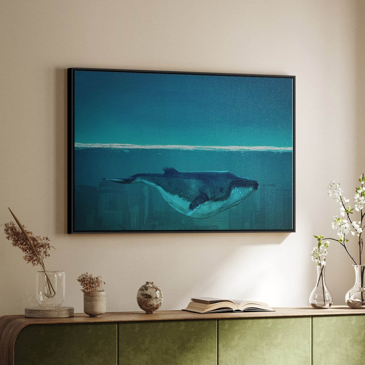 Vintage Landscape-CXVI By Wexford Home Framed in Black Wood Gallery Wrapped Canvas 27 in. x 41 in.