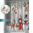 thumbnail image 3 of Fabric Shower Curtain, Christmas Xmas Tree Red Ball Snowman Cute Deer Poinsettia Bathroom Curtain with 12 Hooks Waterproof No Bad Odor Machine Washable Bath Curtains for Bathroom, Spa Room, 36"x72", 3 of 6