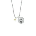 thumbnail image 2 of Delight Jewelry Goldtone Mini March - Hot Blue Crystal Heart Silvertone Script Initial Disc - P - Charm Necklace, 20"+3", 2 of 4