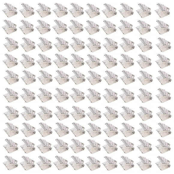 dophee 100Pcs Ribbon Clamps Crimp Ends with Loop, Beads Clasps Hook Tips Clips Connectors Cord Ends DIY Craft Kit for Jewelry Making Bracelet Closures, Silver, 8mm