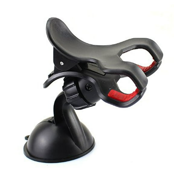 CableVantage Black Dual Car Holder 360°Rotating Windshield Mount Bracket Stand for GPS Mobile Cell Phone