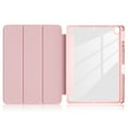 thumbnail image 4 of Dteck Trifold Stand Case for iPad 9th 8th 7th Generation 10.2-inch,Magnetic Smart Leather Case Clear PC Auto Sleep/Wake Back Cover Built-in Pencil Holder for iPad 10.2" 2021/2020/2019,Pink, 4 of 11