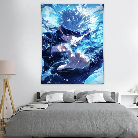 Tapestry for Satoru Gojo Bedroom Dorm wall hanging Poster Backgrounds Wall Art Decorations Kids Girls Teens Gifts Funny 40×30 inch