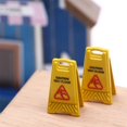 thumbnail image 3 of Caution Wet Floor Warning Sign Toy House Mini Traffic Scene Toys/, 3 of 8