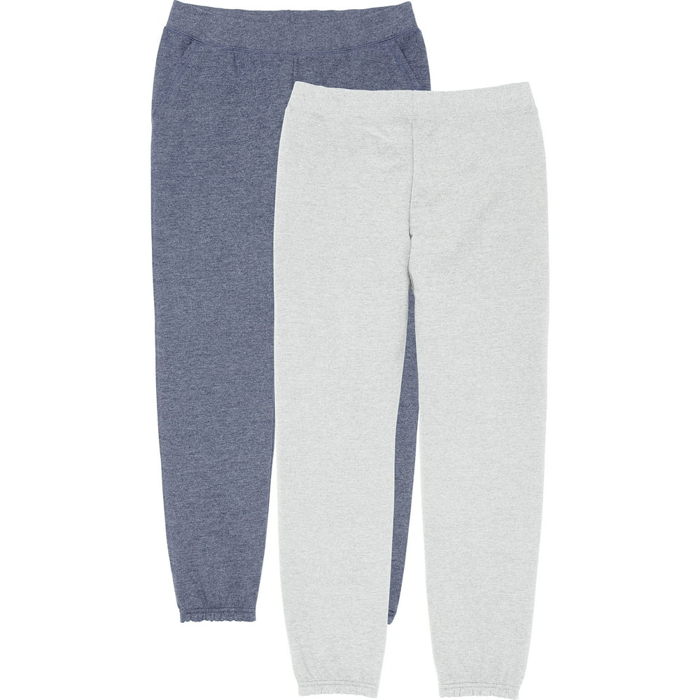Hanes - Time and Tru Women's Essential Fleece Cinch Bottom Fleece Sweatpant (2-pack) - Walmart