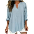 thumbnail image 1 of Yuyuzo Oversized Sweatshirts for Women Long Sleeve Crew Neck Side Slit Color Block Pullover Tops, 1 of 5