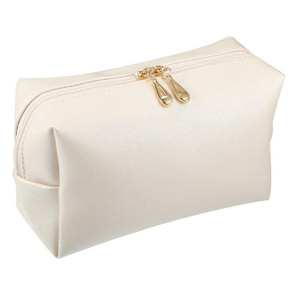 Neceser de Maquillaje Unique Bargains estuche de Cuero PU resistente al agua talla S Beige