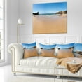 thumbnail image 2 of Designart Calm Sandy Coastline Panorama - Oversized Beach Throw Pillow - 18x18, 2 of 4