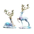 thumbnail image 3 of Dualoai Reindeer Figurines Resin Sitting Standing Deer Statues for Bookcase TV Stand, 3 of 9