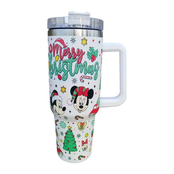 Vaso Stanley con asa y pajita, taza de café de viaje 100% a prueba de fugas, vaso de acero inoxidable aislado para bebidas frías y calientes, apto para lavavajillas 40oz
