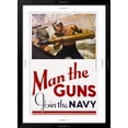 thumbnail image 5 of Art.com Man the Guns - Join the Navy Recruitment Poster Giclee Print by McClelland Barclay, Black Frame Wall Art, 32" x 40", 5 of 5