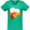 thumbnail image 3 of Inktastic Thanksgiving Goofball Turkey Face Women's V-Neck T-Shirt, 3 of 5