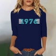 thumbnail image 2 of Lumosvexa Women Graphic Short Shirt Sleeved Tops Womens Casual T-Shirt Crew Neck T-Shirt Blue Size M, 2 of 5